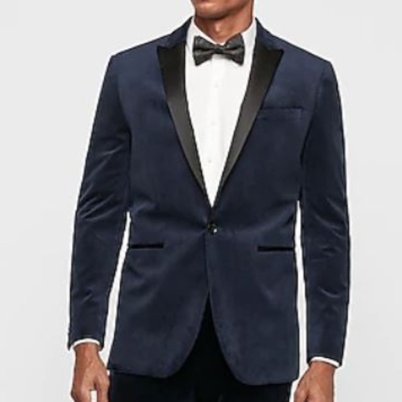 Express Other - EXPRESS BLUE VELVET TUXEDO BLAZER JACKET 44R